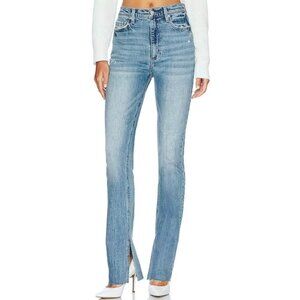 Pistola High Rise Modern Slim Boot Cut Jeans Fray Slit Leg Gramercy Medium Wash